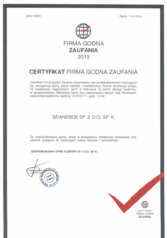 brandbox producent opakowań 2019